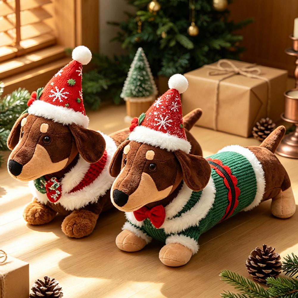 Santa Hat Plush - Dachshund Christmas Plush Toy Christmas Decor
