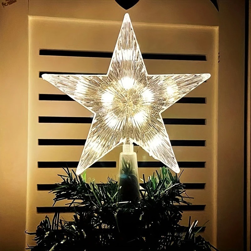 Star Tree Topper - 15cm Christmas Decoration Glowing Tree Topper