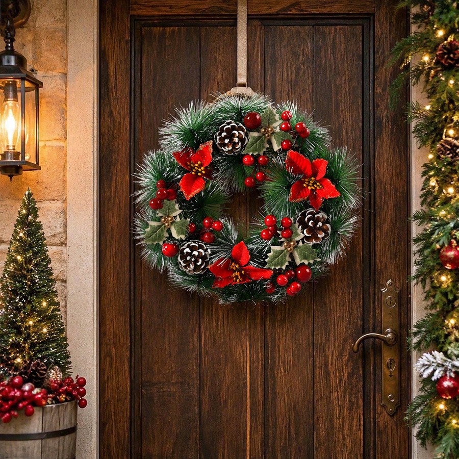 1Pc Christmas Wreath for Front - Christmas Wreath Fake review and price